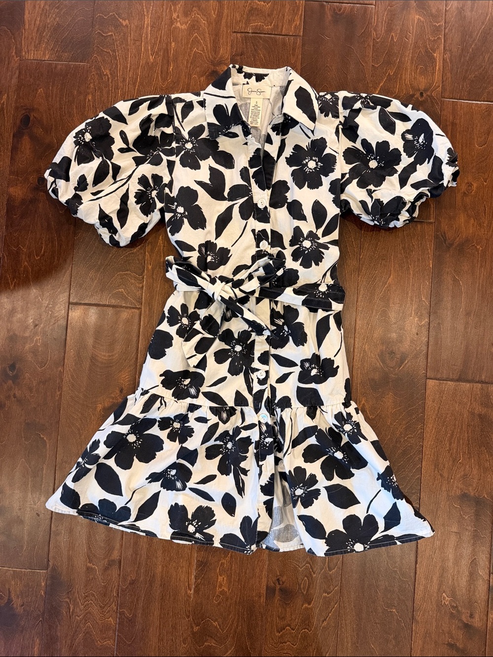 Jessica Simpson Black and White Floral Mini Dress